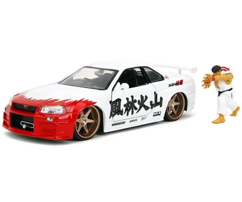 2002 Nissan Skyline GT-R R34 with Ryu Figure