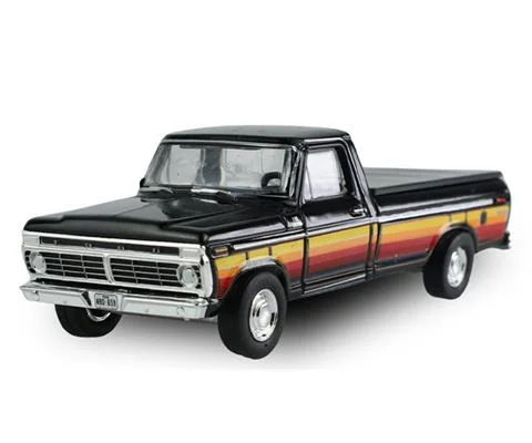 1977 Ford F-100 with Bed Cover in Black with Free Wheeling Stripes