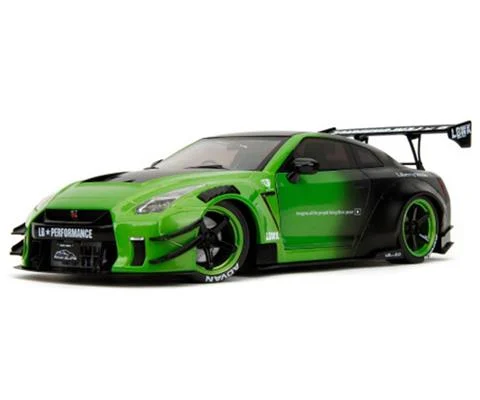Nissan Skyline GT-R R35 with Liberty Walk Body Kit in Green and Black - Pink Slips