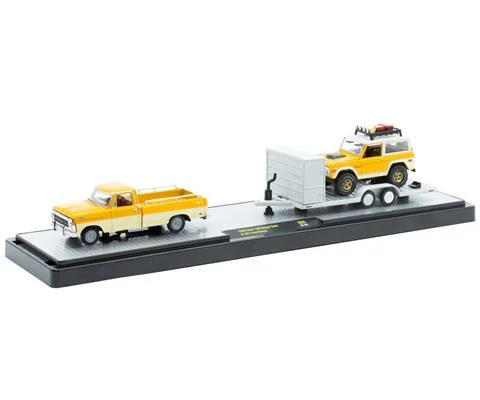 1969 Ford F-100 Ranger Pickup Truck and 1971 Ford Bronco in Yellow