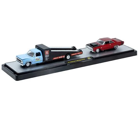 1974 Dodge Truck in Blue and 1968 Dodge Dart GTS in Red - M2MACHINES