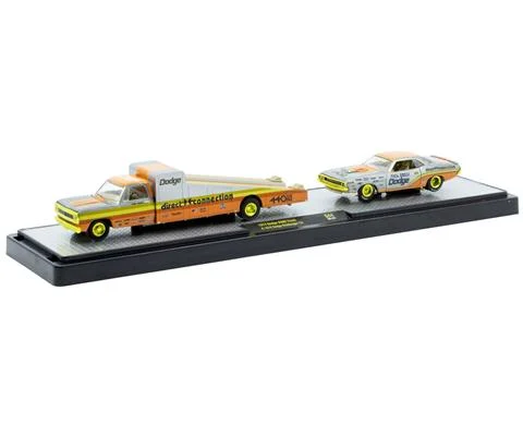 Paul Rossi - 1974 Dodge Truck and 1970 Dodge Challenger T/A in Raw Body with Orange and Yellow Stripes and