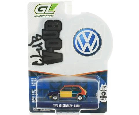 1975 Volkswagen Rabbit Harlequin Tribute in Blue Chrome - GREENLIGHT