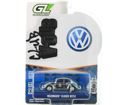 Classic Volkswagen Beetle in Silver Chrome London Canada Police Community Service Safety Vehicle - GREENLIGHT