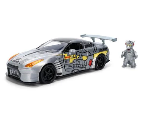 2009 Nissan Skyline in Silver with Mechagodzilla Figure - Godzilla vs Mechagodzilla 1974