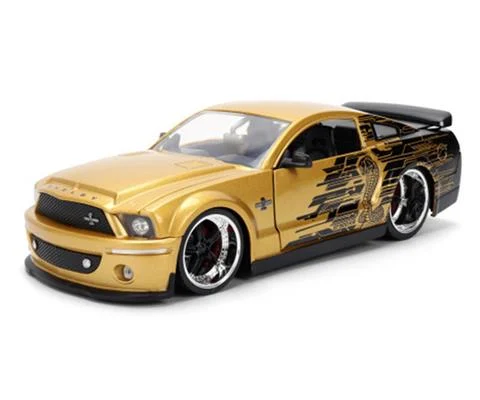 2008 Ford Mustang Shelby GT500 KR in Gold and Black with Cobra Deco - JADA TOYS
