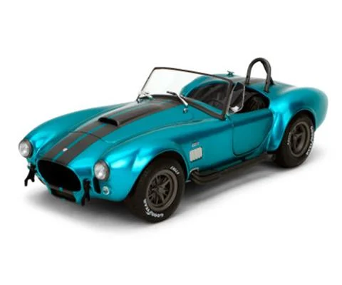 Shelby Cobra in Metallic Teal with Black Racing Stripes - Pink Slips