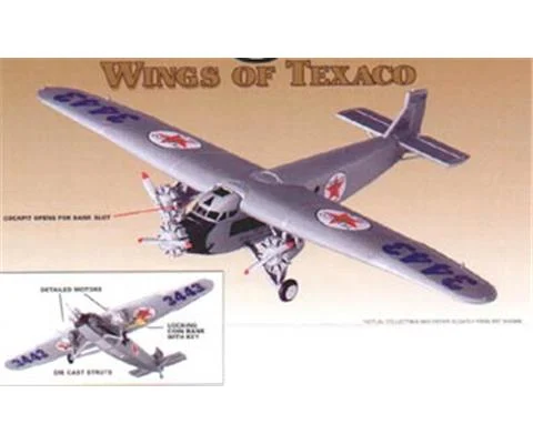 Texaco - Wings of Texaco #7 1999 - 1927 Ford Tri-motor Airplane - Regular Edition - bank