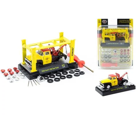1956 Ford F-100 Tow Truck in Yellow and Black with Red Accents