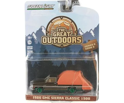 1986 GMC Sierra Classic 1500 in Dark Brown Metallic with Modern Truck Bed Tent - GREENLIGHT