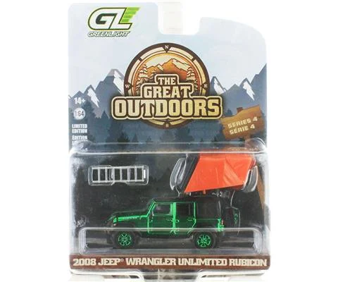 2008 Jeep Wrangler Unlimited Rubicon in Green Chrome with Modern Rooftop Camper - GREENLIGHT
