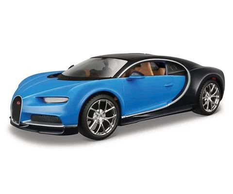 Bugatti Chiron in Blue and Black - Assembly Line Diecast Metal Model Kit
