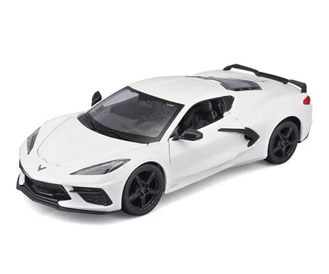 2020 Chevrolet Corvette Stingray Coupe in White - Assembly Line Diecast Metal Model Kit