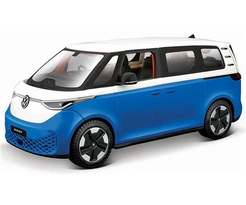 Volkswagen ID Buzz in Metallic Blue and White - Assembly Line Diecast Metal Model Kit