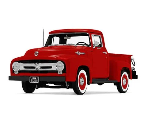 1956 Ford F-100 Pickup in Vermillion Red - High Feature