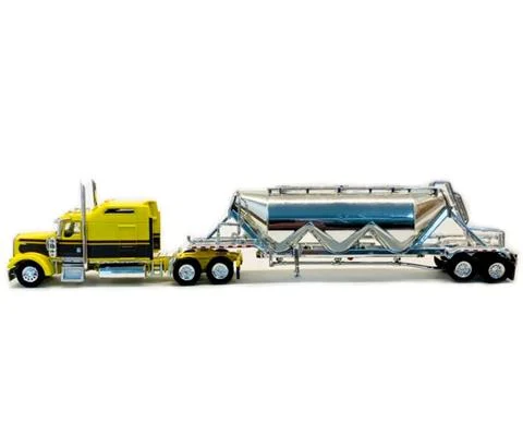 Kenworth W900 with Dry Bulk Tanker in Brown and Yellow - TONKIN