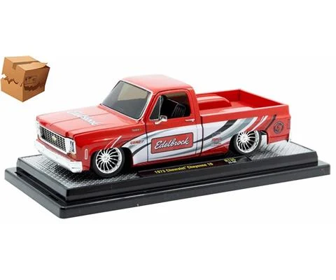 Edelbrock Performance - 1973 Chevrolet Cheyenne 10 in Red and White with Edelbrock Graphics
