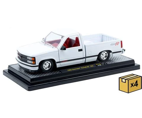 1993 Chevrolet C1500 SS 454 Pickup Truck in White with Red Interior in a Non-Returnable 4-Piece CASE