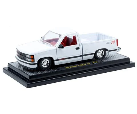 1993 Chevrolet C1500 SS 454 Pickup Truck in White with Red Interior - M2MACHINES