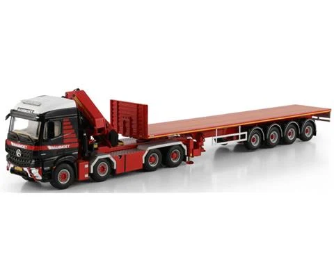 Mammoet - Mercedes-Benz Arocs MP4 2 300MM Compact Space 8x4 4-Axle Flatbed Trailer with Palfinger PK 92002 SH Loaded Crane