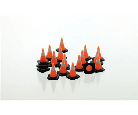Traffic Cones - 18 pack black white and safety orange
