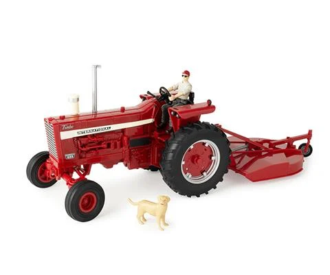 International Harvest 1256 Tractor with Mower and Figure - Big Farm Series