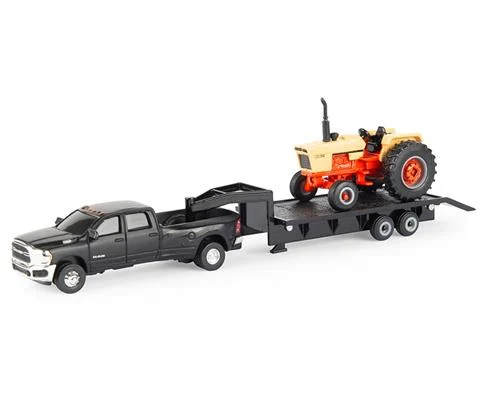 Case 1270 Puller Tractor with Ram Pickup and Gooseneck Trailer - ERTL
