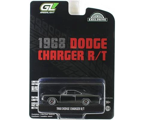 1968 Dodge Charger R/T in Black Chrome Finish - GREENLIGHT