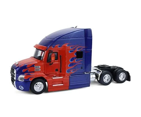 2019 Mack Anthem Truck Cab in Blue with Red Flames - GREENLIGHT