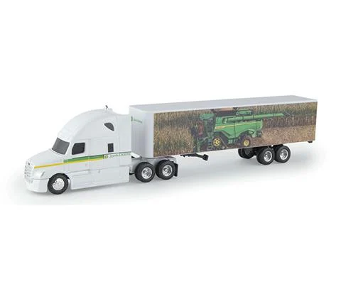 John Deere - Freightliner Semi with John Deere X9 Combine Graphics Trailer