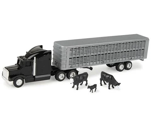 Semi Truck in Black with Livestock Trailer LP86654 - ERTL