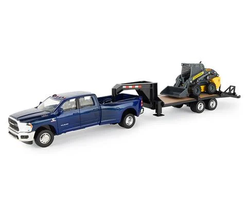 RAM 3500 Pickup Truck with New Holland L230 Skid Steer and Gooseneck Trailer - ERTL