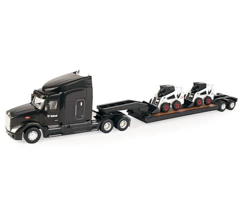 Bobcat - Peterbilt 579 Semi Truck with Lowboy Trailer and Two Bobcat 450 Skid Loaders