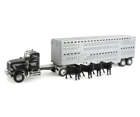 Peterbilt 367 Semi Truck with Livestock Trailer and Animals - Big Farm Series