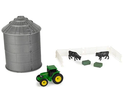 John Deere - 10-Piece Farm Playset with Mini Grain Bin
