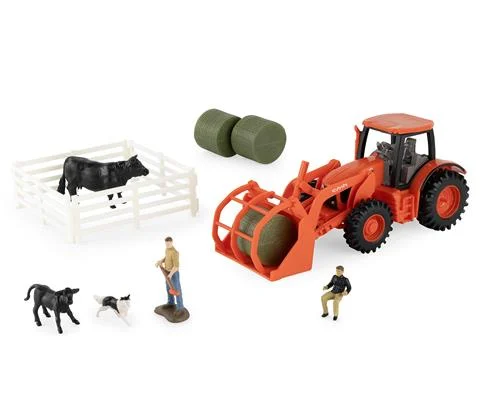 Kubota Tractor with Loader 15-Piece Farm Playset
