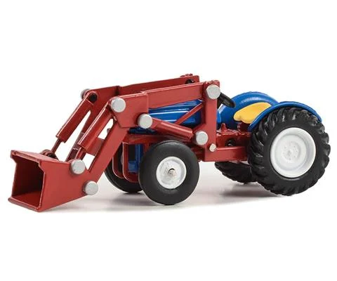 1950 Ford 8N Tractor in Blue and Red with Front Loader - GREENLIGHT