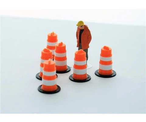 Traffic Barrels - 6 pack orange and white