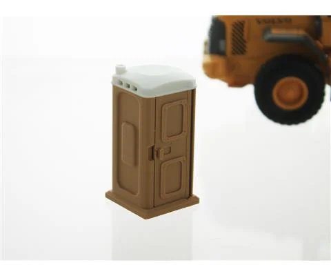 Porta-Potty - natural brown and white with opening door