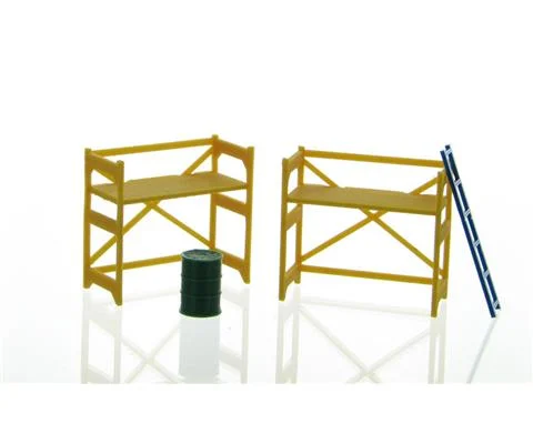 Scaffolding Set - Yellow with Barrel and Ladder