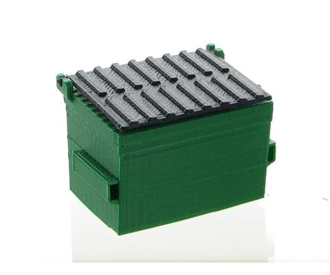 Trash Dumpster - green with removable black lid