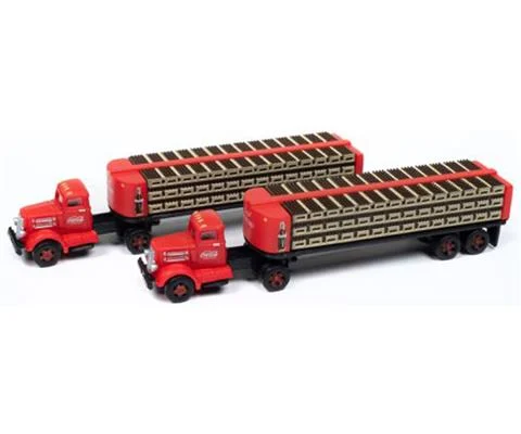 IH R-190 Tractor with Flatbed Trailer and Coca-Cola Bottles - 2-Pack