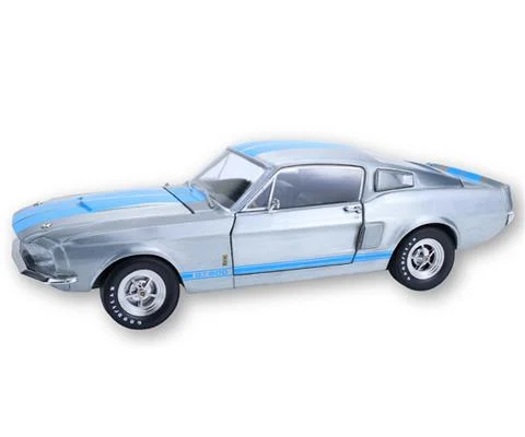 1967 Shelby GT-500 Highway Launch Edition in Raw Body Grey with Blue Stripe - Greenlight Waltersons Product Expo Exclusive