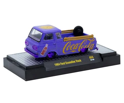 1964 Ford Econoline Truck in Purple with Coca-Cola Decal with Purple Chrome Rims