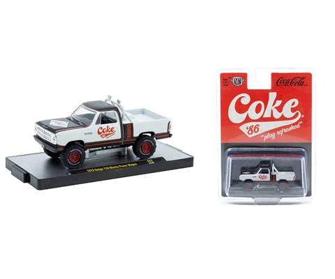 1979 Dodge 150 Macho Power Wagon in Black and White with Red Coke Decal - M2MACHINES