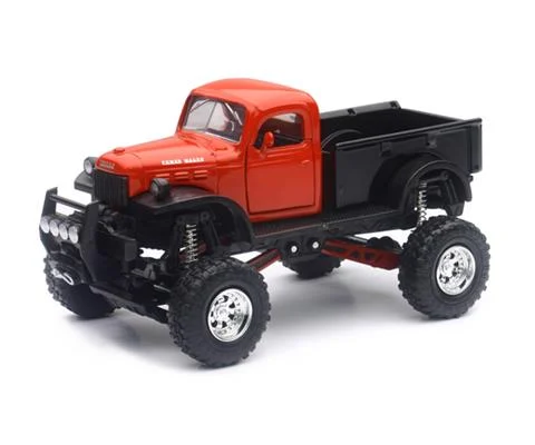 1946 Dodge Power Wagon Pickup Truck in Red and Black with Lifted Suspension - NEW-RAY