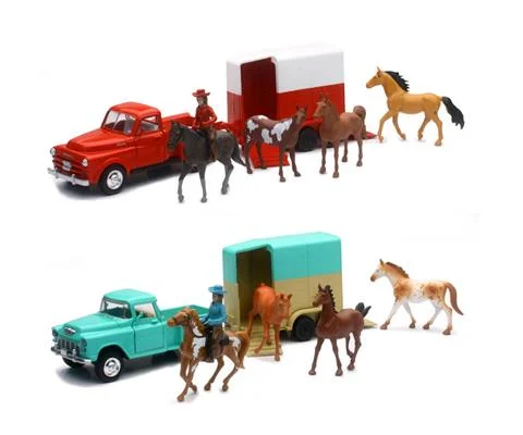 Vintage Pick Up with Horse Trailer - 12 Pieces in a non-Returnable Factory Sealed Case