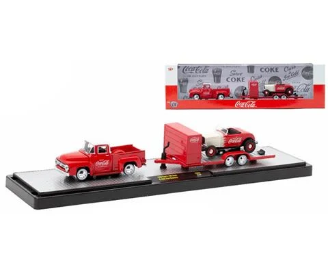 Coca-Cola - 1956 Ford F-100 Truck in Red and 1932 Ford Roadster in Red