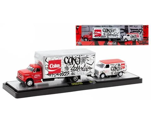 Coca-Cola - 1970 Chevrolet C60 Truck in White and Red and 1971 Chevrolet Van G10 in White and Red