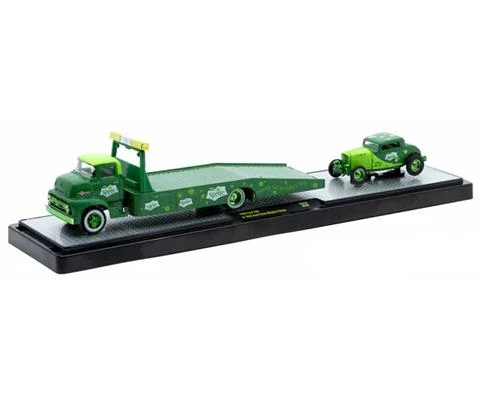 Sprite - 1956 Ford COE in Green and 1932 Ford Three Window Coupe in Green with Green Chrome Rims and